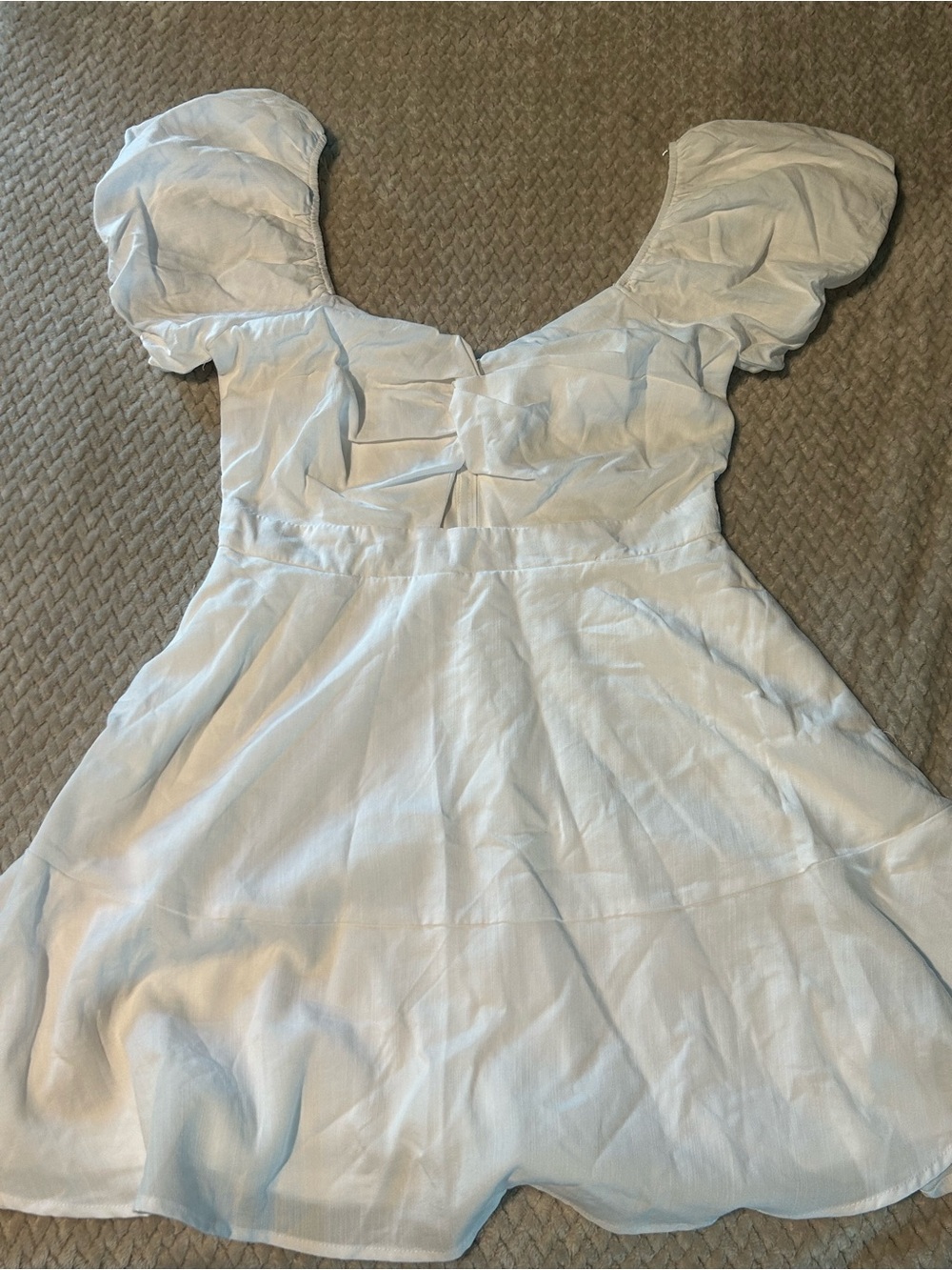 Trixxi White Puff Sleeve Mini Dress